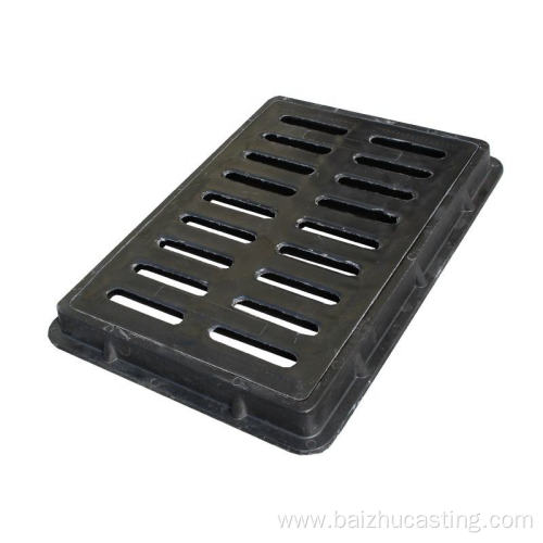 Black nodular cast iron ditch cover drain grille